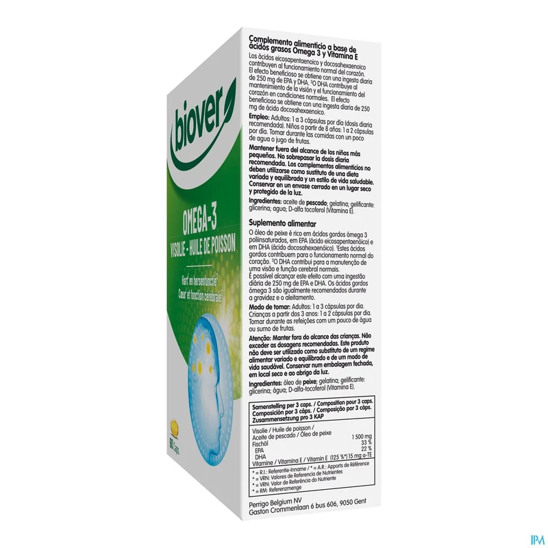 Biover Omega 3 Visolie Caps 60 - Hart, Hersenen & Ogen Ondersteuning