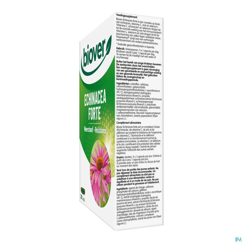 Biover Echinacea Forte Caps 30 - Krachtige Weerstandsondersteuning met Vitaminen en Kruiden