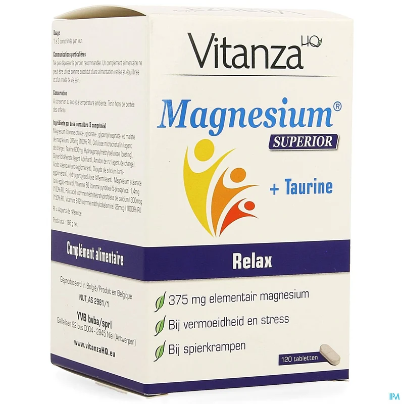 Vitanza HQ Magnesium Superior - 4 Magnesiumvormen, Taurine & B-Vitamines voor Energie & Spieren