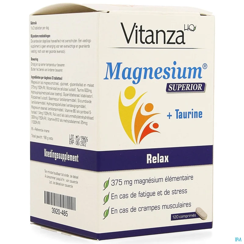 Vitanza HQ Magnesium Superior - 4 Magnesiumvormen, Taurine & B-Vitamines voor Energie & Spieren