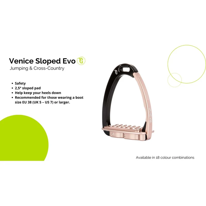 Tech Stirrups Étriers Venice Sloped EVO Argent/Bleu