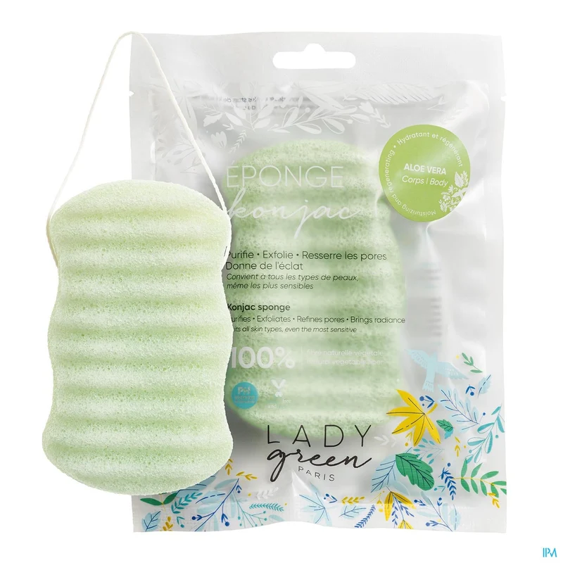 Lady Green Konjac Lichaamsspons Aloe Vera