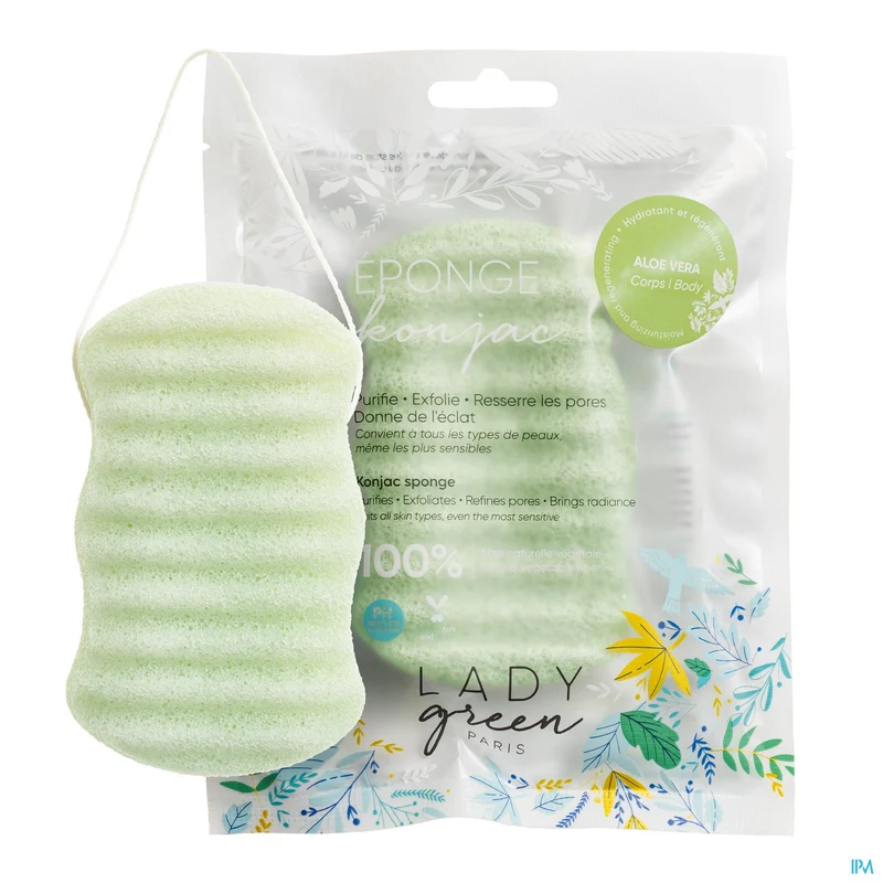 Lady Green Konjac Lichaamsspons Aloe Vera