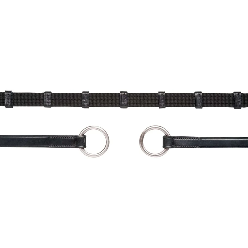 Schockemöhle Rênes avec Stops et Ring Noir/Argent