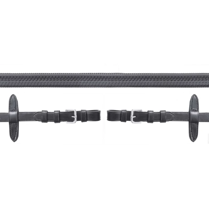 Schockemöhle Rênes Neo Line Caoutchouc Noir/Argent