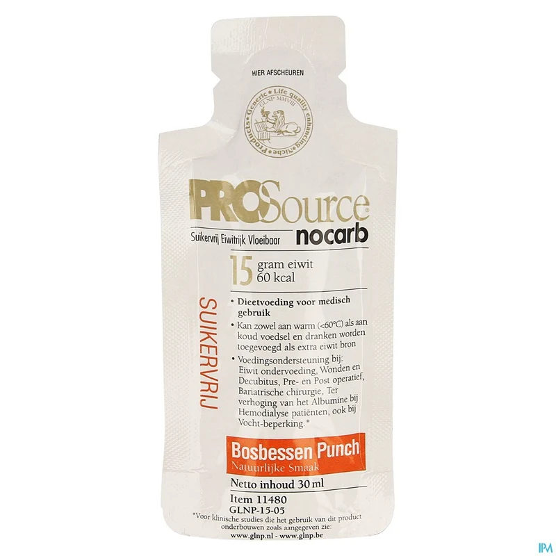 Prosource Nocarb Bosbes 15g Eiwit Zakje 1x30ml