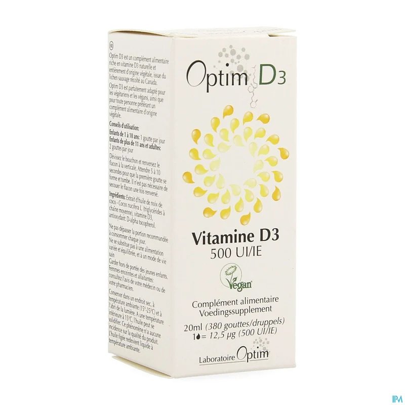 Optim D3 Vitamine D3 Vegetale 500ui Flacon 20ml
