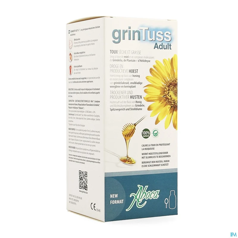 Grintuss Adult Hoestsiroop 180g | Natuurlijke Verzachting Droge & Productieve Hoest
