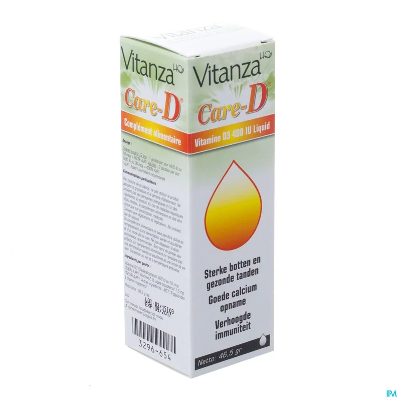Vitanza HQ Care D Gutt 50ml - Vloeibare Vitamine D3 & E voor Bot- en Immuungezondheid