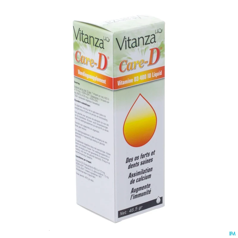 Vitanza HQ Care D Gutt 50ml - Vloeibare Vitamine D3 & E voor Bot- en Immuungezondheid