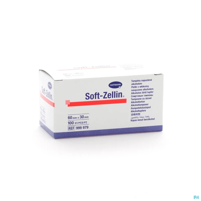 Soft-zellin Alcoholdoekjes 60x30mm - 100 Stuks Steriele Reinigingsswabs voor Injecties