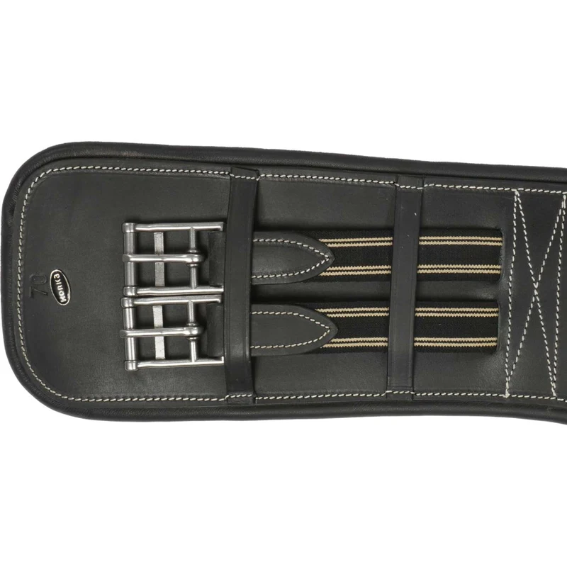 HORKA Sangle de Dressage Cuir Noir/Argent
