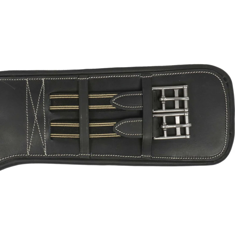 HORKA Sangle de Dressage Cuir Noir/Argent