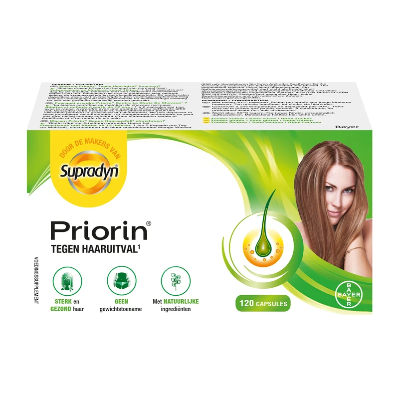 Priorin | 120 capsules met biotine | Voedingssupplement haaruitval
