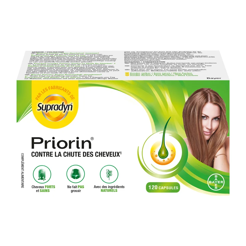 Priorin | 120 capsules met biotine | Voedingssupplement haaruitval