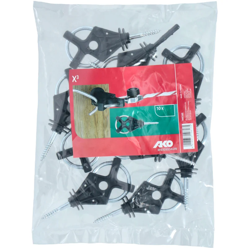 Kerbl Isolateur de Porte X³ Galvanisé 6 Pièces Noir