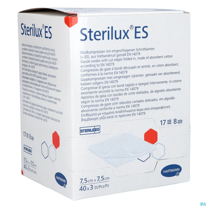 Hartmann Sterilux Es 7,5x7,5cm 8l. St. 40x3 P/s