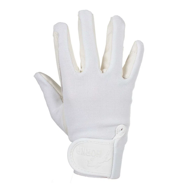 HORKA Gants d'Équitation Katoen/Serino Enfants Blanc