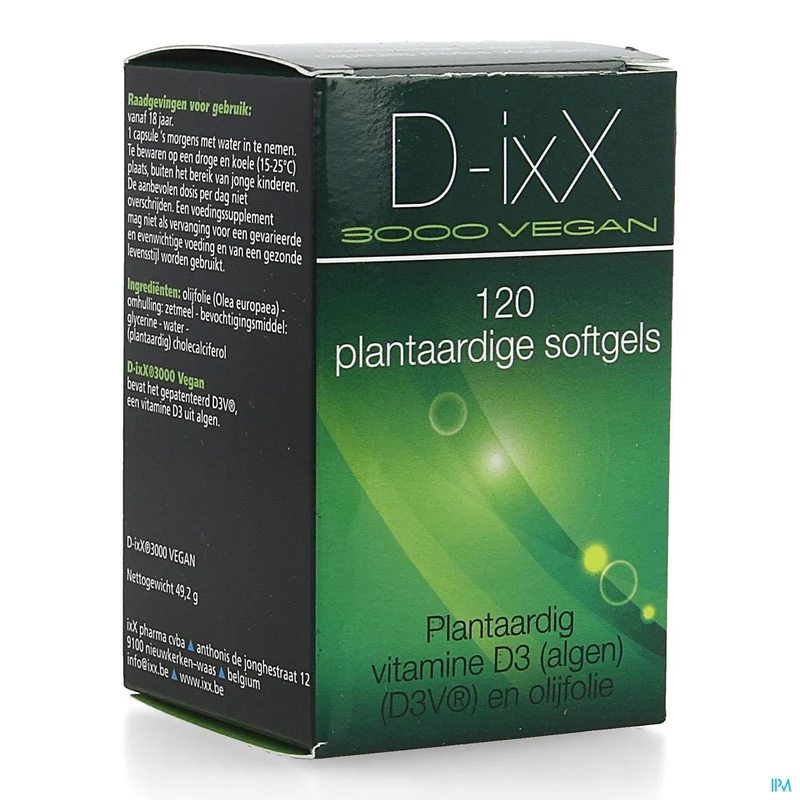 D-ixx 3000 Vegan Soft Caps 120 - Vitamine D3 & Zink voor Immuniteit & Botten