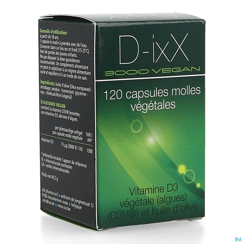 D-ixx 3000 Vegan Soft Caps 120 - Vitamine D3 & Zink voor Immuniteit & Botten