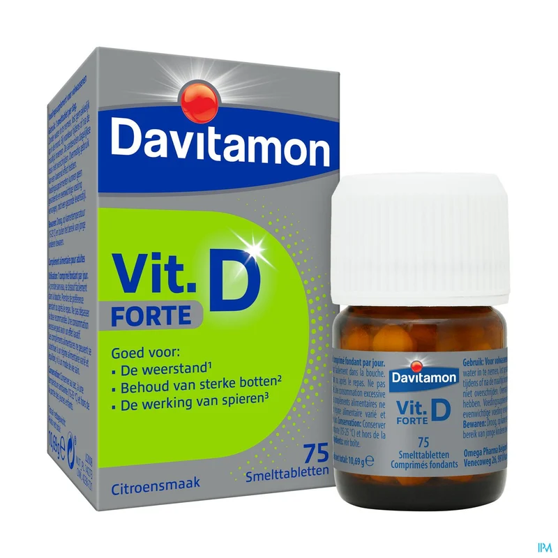 Davitamon Vitamine D Forte | 75 smelttabletten | Voedingssupplement