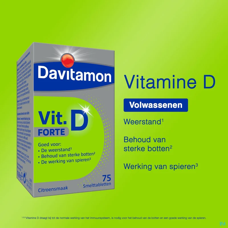 Davitamon Vitamine D Forte | 75 smelttabletten | Voedingssupplement
