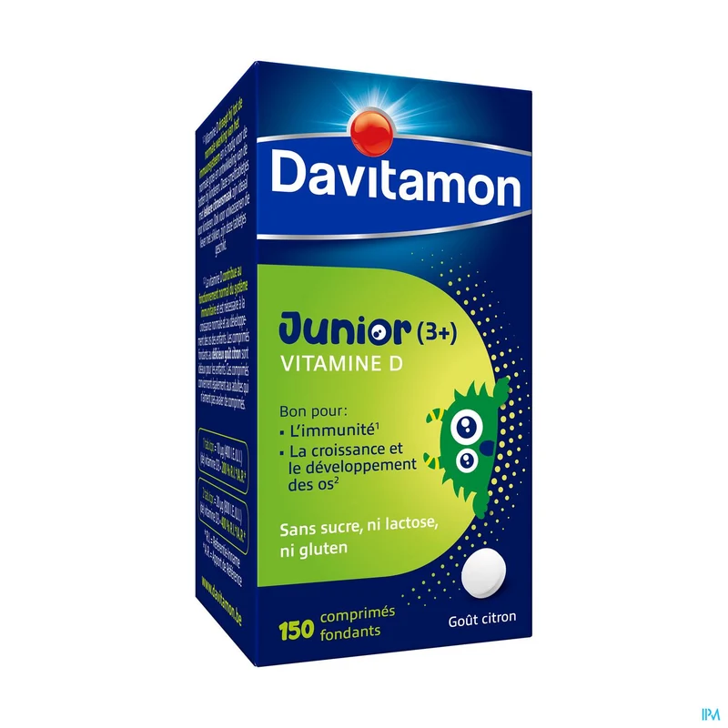 Davitamon Junior | 150 smelttabletten Citroen | Vitamine D