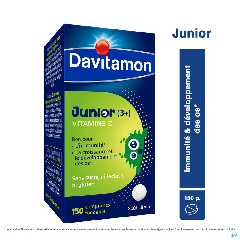 Davitamon Junior | 150 smelttabletten Citroen | Vitamine D
