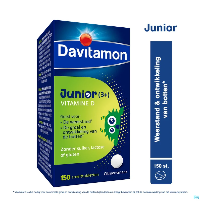 Davitamon Junior | 150 smelttabletten Citroen | Vitamine D