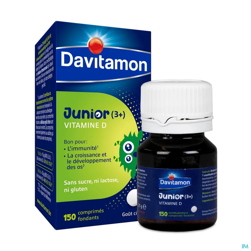 Davitamon Junior | 150 smelttabletten Citroen | Vitamine D