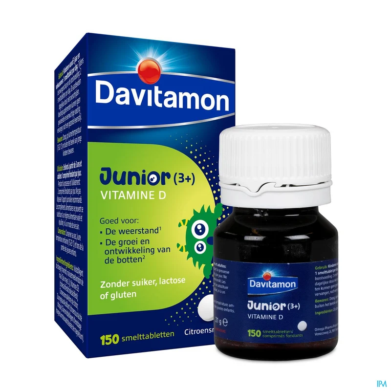 Davitamon Junior | 150 smelttabletten Citroen | Vitamine D