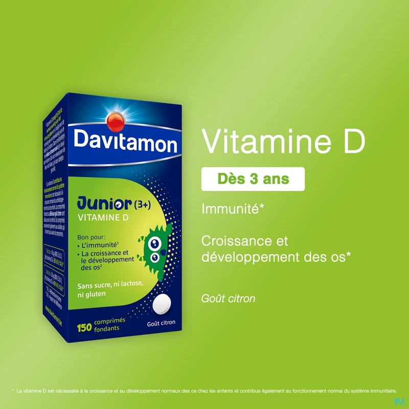 Davitamon Junior | 150 smelttabletten Citroen | Vitamine D