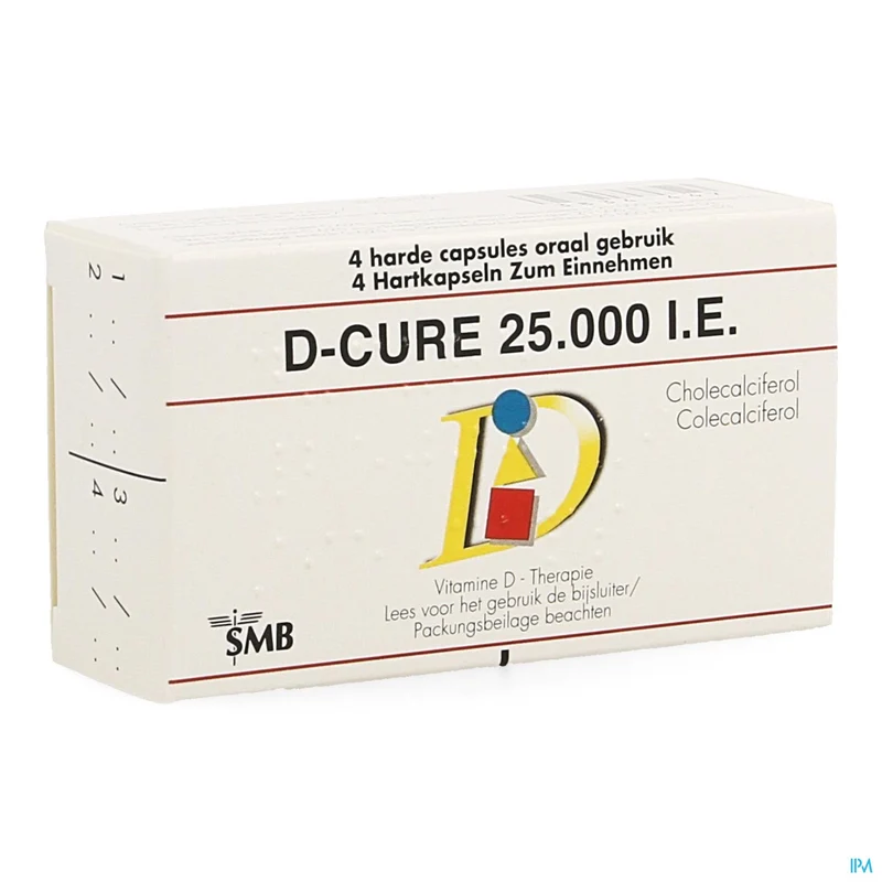 D-Cure 25000 IE | 4 gelulen | Vitamine D supplement