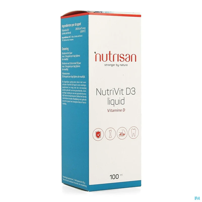 Nutrisan Nutrivit D3 Liquid - Vloeibare Vitamine D3 voor Sterke Botten en Immuunsysteem