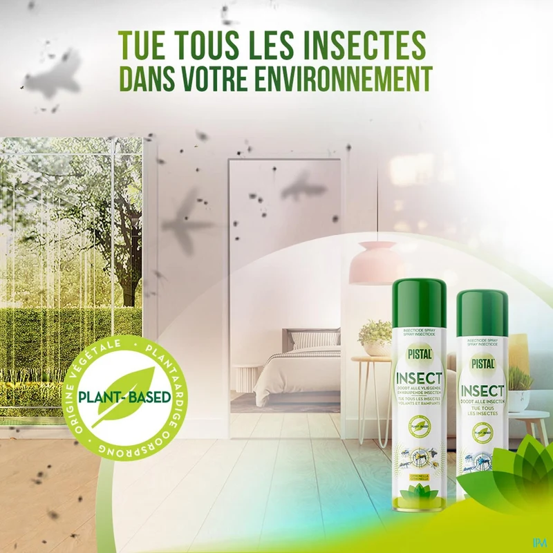 Pistal Insect Geurloos Plantaardige Insectenspray 300ml - Snelwerkend Tegen Vliegende en Kruipende Insecten