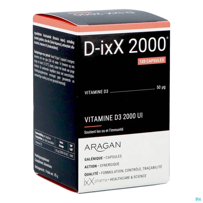 D-ixx 2000 Vitamine D3 | 120 zachte capsules | Voedingssupplement