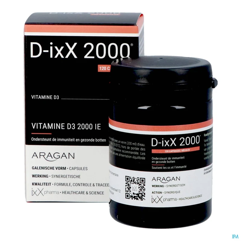 D-ixx 2000 Vitamine D3 | 120 zachte capsules | Voedingssupplement