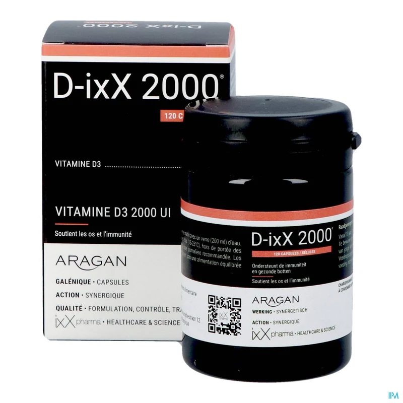 D-ixx 2000 Vitamine D3 | 120 zachte capsules | Voedingssupplement