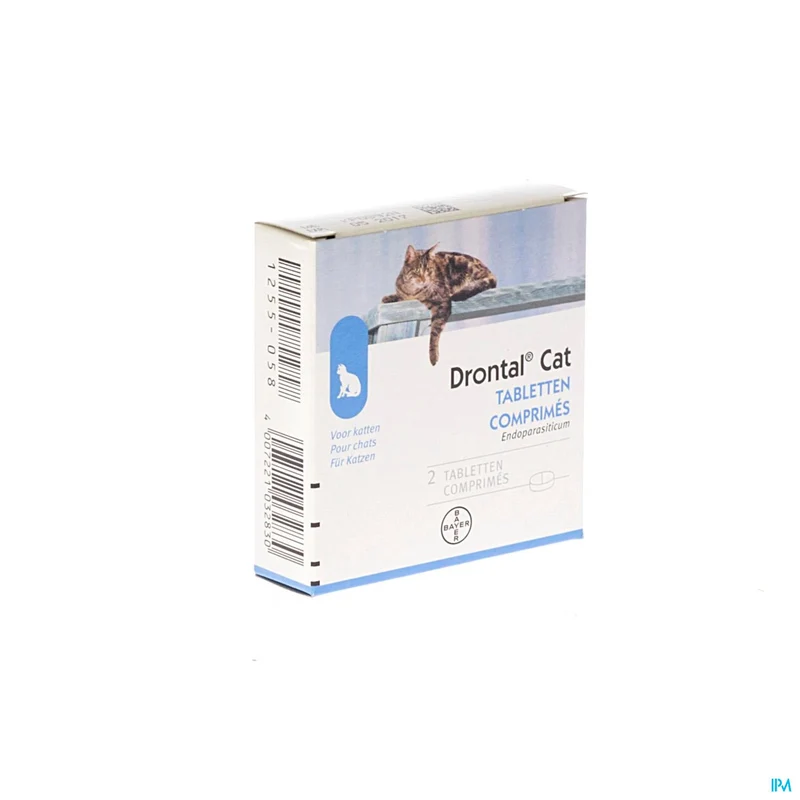 Drontal Katten-chats Comp 2 - Effectieve ontwormingstablet voor volwassen katten tegen rond- en lintwormen