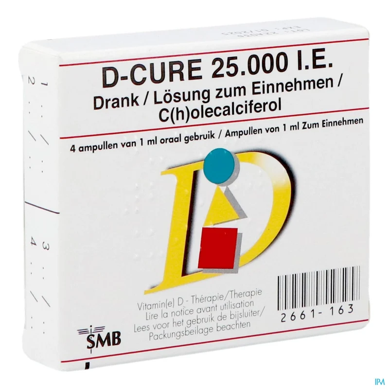 D-Cure 25.000 IE | 4 ampullen | Vitamine D supplement
