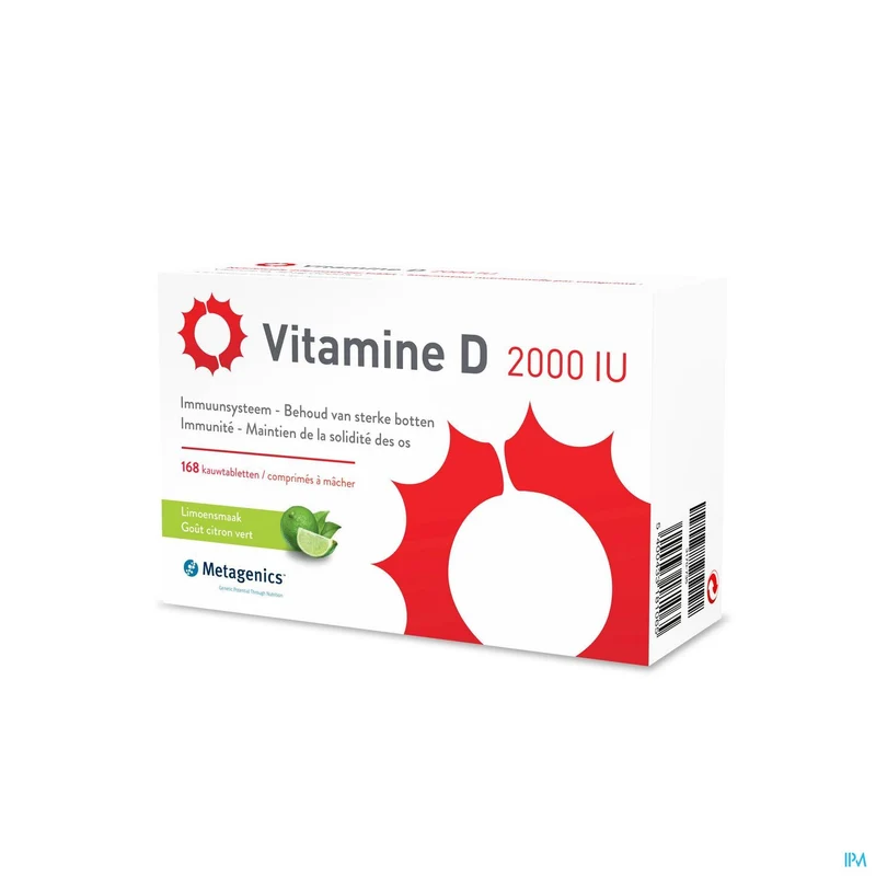Metagenics Vitamine D 2000iu | Hoge dosis D3 kauwtablet voor sterke botten & immuunsysteem