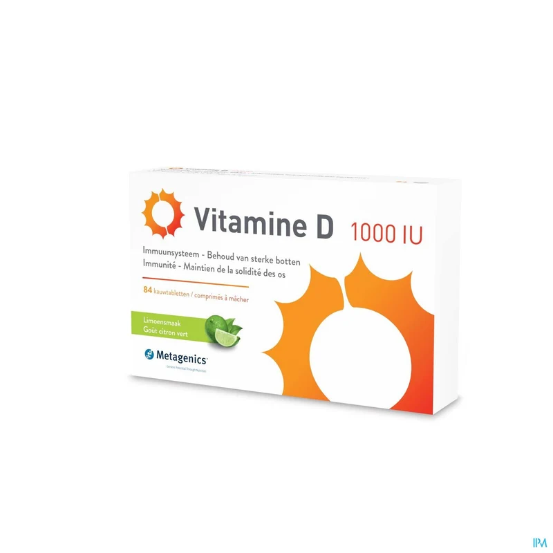 Metagenics Vitamine D 1000IU - 84 Kauwtabletten voor Immuunsysteem en Sterke Botten