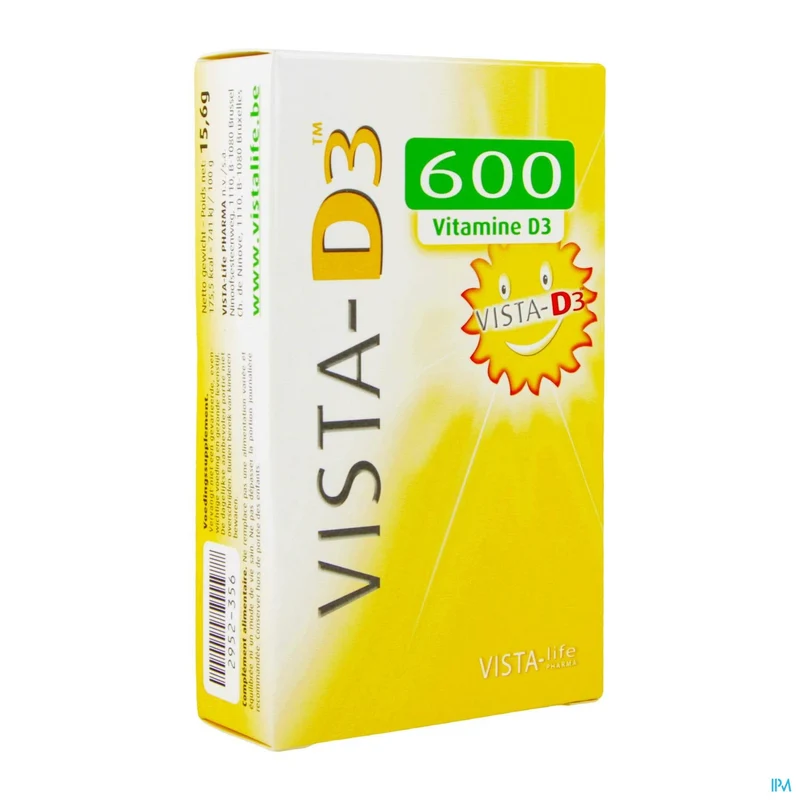 Vista D3 600 Adult Smelttabletten - Suikervrije Vitamine D3 Supplement voor Volwassenen