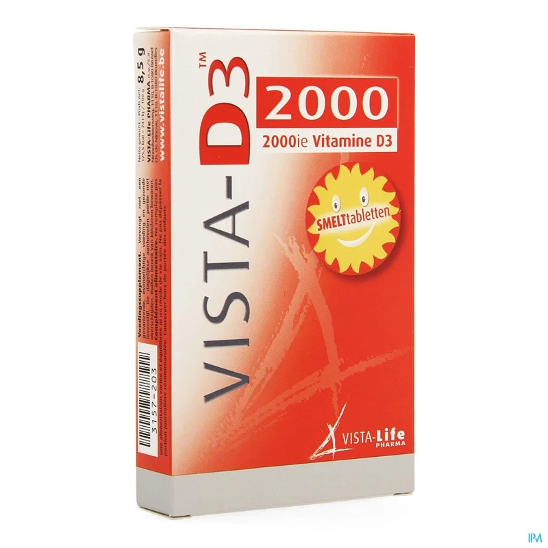 Vista D3 2000 Smelttabletten 60 - Eenvoudig in te nemen vitamine D3 supplement, suikervrij