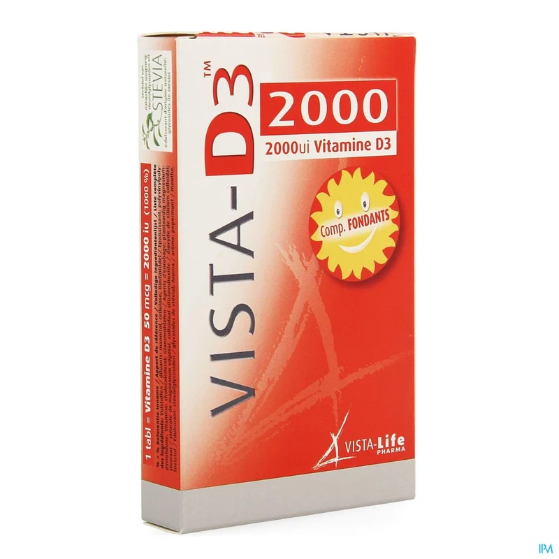 Vista D3 2000 Smelttabletten 60 - Eenvoudig in te nemen vitamine D3 supplement, suikervrij