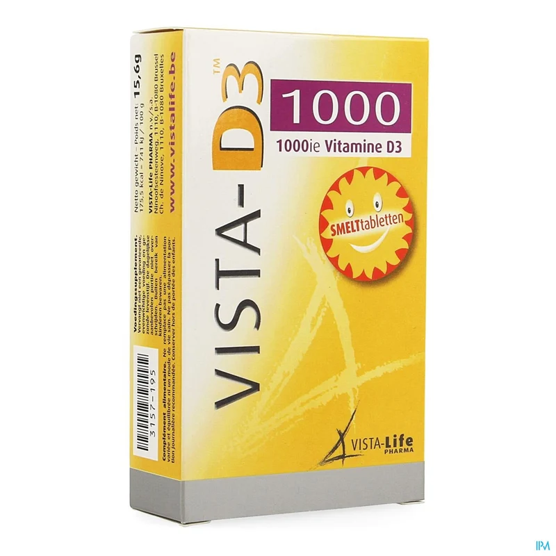 Vista D3 1000 Smelttabletten | Vitamine D3 Supplement | Suikervrij & Makkelijk In Te Nemen