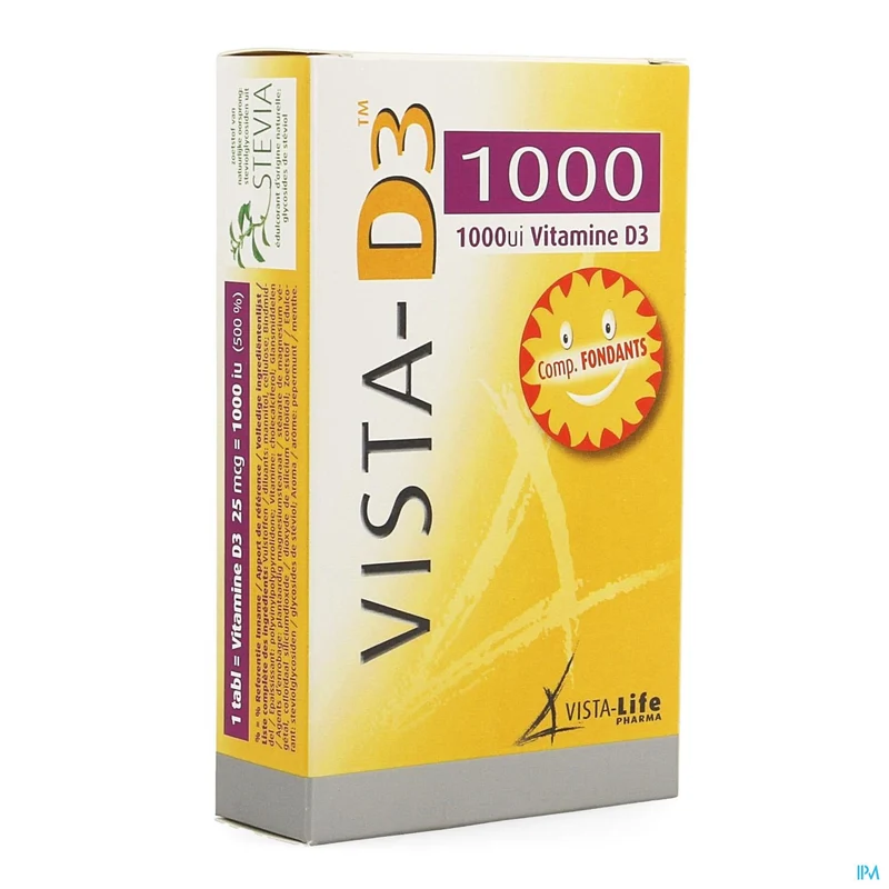 Vista D3 1000 Smelttabletten | Vitamine D3 Supplement | Suikervrij & Makkelijk In Te Nemen