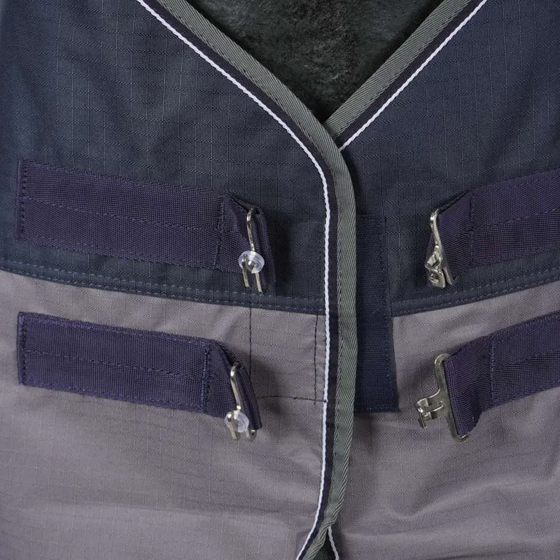 EQUITHÈME Couverture Imperméable Tyrex 600D 50g Marine/Gris Dots