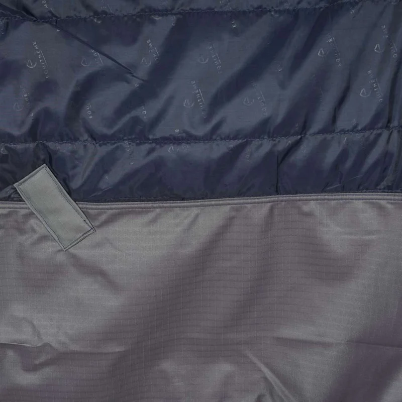EQUITHÈME Couverture Imperméable Tyrex 600D 50g Marine/Gris Dots