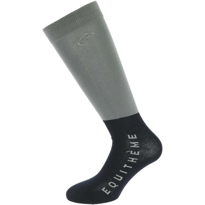 EQUITHÈME Chaussettes d'Équitation Compet Gris/Bleu Marine